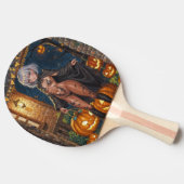 お菓子かぼうし、勇敢なハロウィンのコスプレガール 卓球ラケット (横)