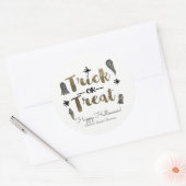 お菓子かイタズラ　ゴーストおしゃれハロウィンパーティー景品 ラウンドシール (封筒)