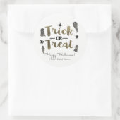 お菓子かイタズラ　ゴーストおしゃれハロウィンパーティー景品 ラウンドシール (バッグ)