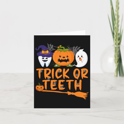 お菓子か歯か 面白い歯医者 ハロウィン 歯科部 カード (正面)