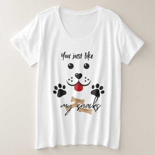 お菓子が好き プラスサイズTシャツ (デザイン正面)