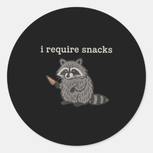 お菓子が必要なアライグマTシャツ メンズ レディース 面白いラクーン ラウンドシール