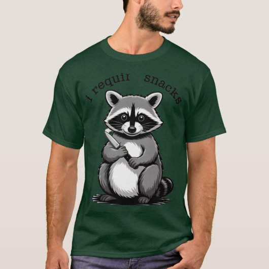 お菓子が欲しいアライグマ Tシャツ (正面)