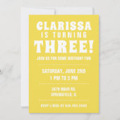 お菓子が誕生日パーティーの写真をまく 招待状 (正面)