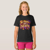 お菓子だけ!ハロウィーンのポップスターアート Tシャツ (正面フル)