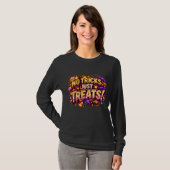 お菓子だけ!ハロウィーンのポップスターアート Tシャツ (正面フル)