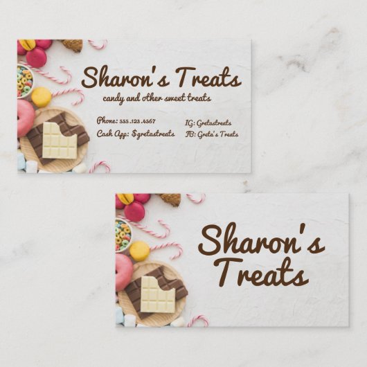 お菓子とお菓子メーカーの名刺 名刺 (正面/裏面)