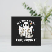 お菓子と妹を交換しよう かわいいハロウィンの幽霊 招待状 (スタンド正面)