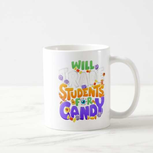 お菓子と生徒を交換する先生 かわいいハロウィン コーヒーマグカップ (右)