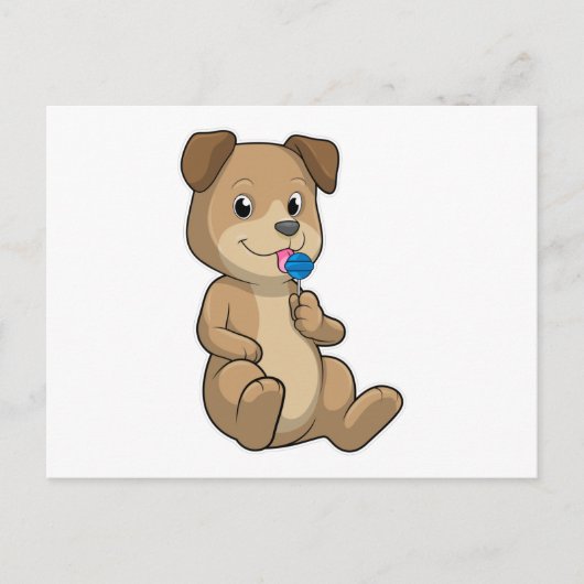 お菓子のついた犬のおもちゃ ポストカード (正面)
