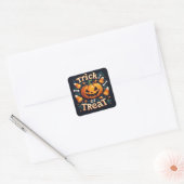 お菓子のとうもろこしと愉快なジャック・オ・ランタン 🎃 スクエアシール (封筒)