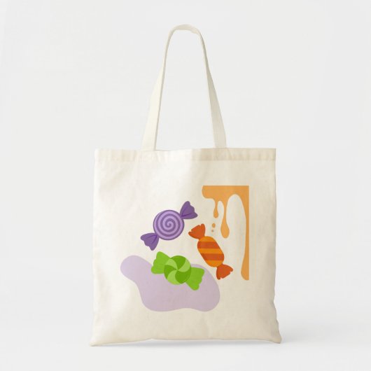 お菓子のトリックまたは不気味トリートハロウィーンギフト トートバッグ (正面)