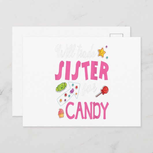 お菓子のハッピーイースター日贈り物のために妹を交換する ポストカード (正面/裏面)