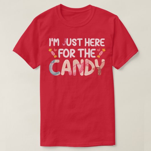 お菓子のハロウィンスイーツを食べに来た Tシャツ (デザイン正面)