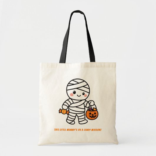 お菓子のミッションにでるミイラさん トートバッグ (正面)