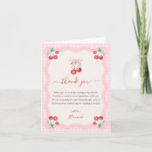 お菓子の上のチェリー | ブライダルシャワー サンキューカード (正面)