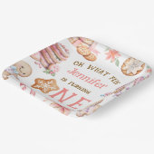 お菓子の家で楽しい1歳の誕生日お姫様 ペーパープレート (傾斜あり)