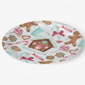 お菓子の家のクッキーキャンデーの紙皿 ペーパープレート (アングル)