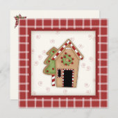 お菓子の家のクリスマスのパーティの招待状 招待状 (正面/裏面)