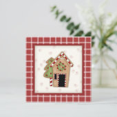 お菓子の家のクリスマスのパーティの招待状 招待状 (スタンド正面)