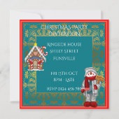 お菓子の家のクリスマスのパーティの招待状 招待状 (裏面)