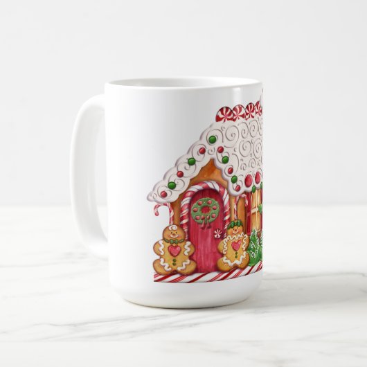 お菓子の家のジンジャーブレッドマンのジンジャーブレッドの女性 コーヒーマグカップ (正面左)
