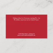 お菓子の家のベーカリーのクッキーの名刺 名刺 (裏面)