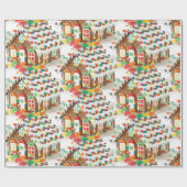 お菓子の家はクリスマスをからかいます ラッピングペーパー (フラット)