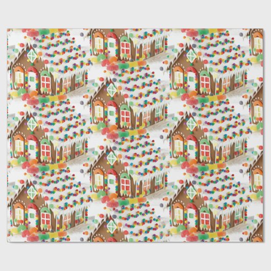 お菓子の家はクリスマスをからかいます ラッピングペーパー (フラット)