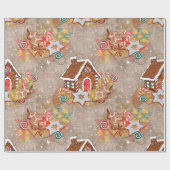 お菓子の家及びクッキーのラッピングペーパー ラッピングペーパー (フラット)