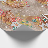 お菓子の家及びクッキーのラッピングペーパー ラッピングペーパー (角)