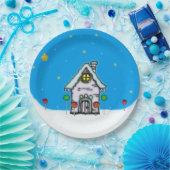 お菓子の家場面 ペーパープレート (パーティー)