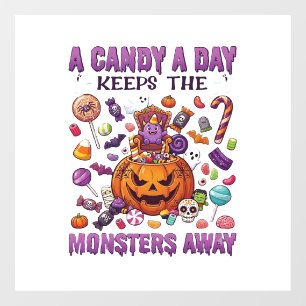 お菓子の日はモンスターを遠ざける ハロウィン パンプキン_1 ウィンドウサイン