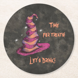 お菓子の時間ハロウィーン魔女を飲みよう ラウンドペーパーコースター