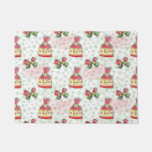 お菓子の水彩クリスマスバッグ ドアマット (正面)