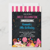 お菓子の誕生日パーティーの招待 招待状 (正面)