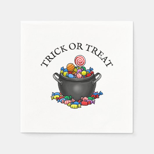 お菓子の釜をトリックまたは治療する スタンダードカクテルナプキン (正面)