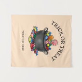 お菓子の釜をトリックまたは治療する タペストリー (正面(横))