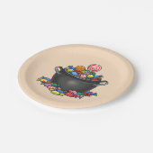 お菓子の釜をトリックまたは治療する ペーパープレート (アングル)