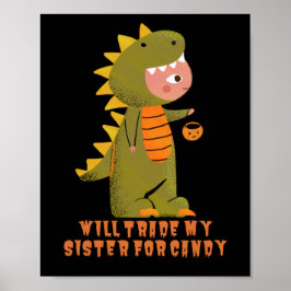 お菓子の面白いハロウィーンのために妹を交換する ポスター