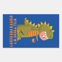 お菓子の面白いハロウィーンのために妹を交換する 長方形シール