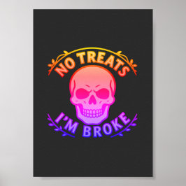 お菓子はいらない、お金がない 皮肉なドクロのハロウィン ポスター