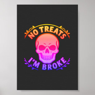 お菓子はいらない、お金がない 皮肉なドクロのハロウィン ポスター
