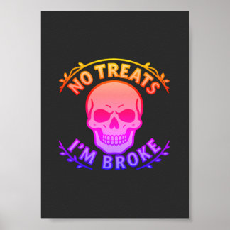 お菓子はいらない、お金がない 皮肉なドクロのハロウィン ポスター