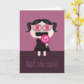 お菓子は?おもしろい誕生日カード カード (黄色い花)