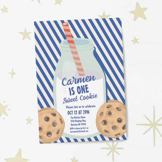 お菓子ひとつでブルーボーイズのファーストバースデー 招待状