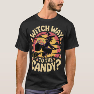 お菓子への道は魔女の通り Halloween Tシャツ