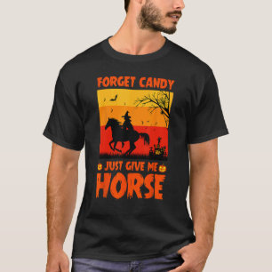 お菓子より馬がいい 馬 馬好きな人へ ハロウィン Tシャツ