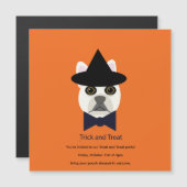 お菓子をくれないとイタズラしちゃうぞ フレンチブルドッグ マグネット招待状 (正面/裏面)