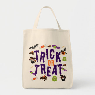 お菓子をくれなきゃイタズラしちゃうぞ ハロウィンのトートバッグ - かわいい & スプーキー トートバッグ